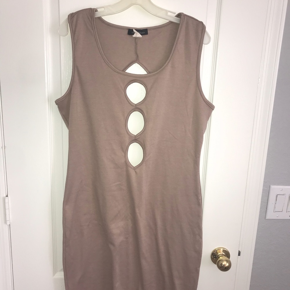 Plus size tank dress with cutouts